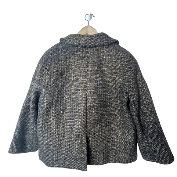 Talbots Petite Wool Blend Swing Blazer Brown Gold Metallic Womens Jacket Sz 10P - Picture 5 of 11